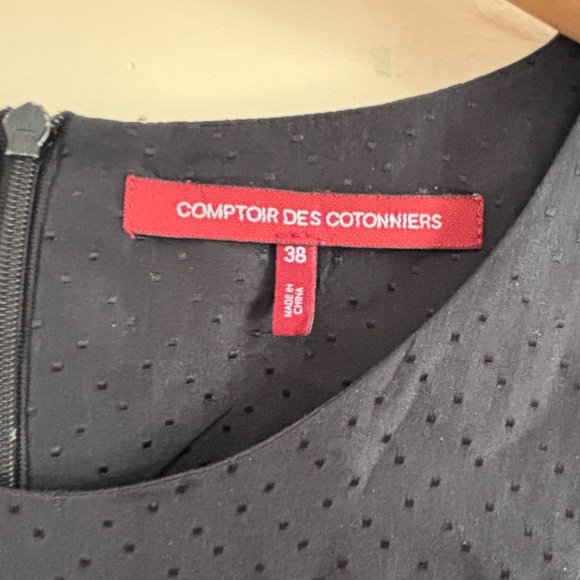 Comptoir Des Cotonniers 100% Silk Black Shift Dress size 38 - Picture 3 of 6
